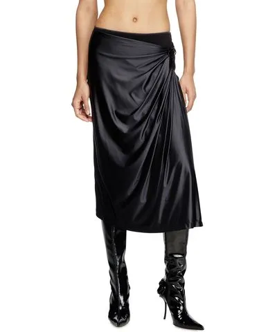 Diesel Draped midi skirt with chintz finish