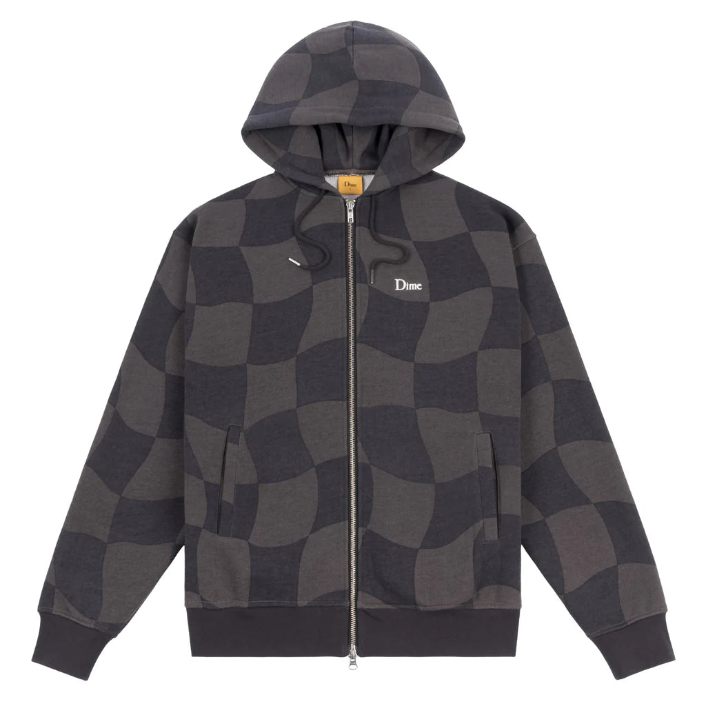 Dime MTL Checkmate Zip Hoodie Charcoal