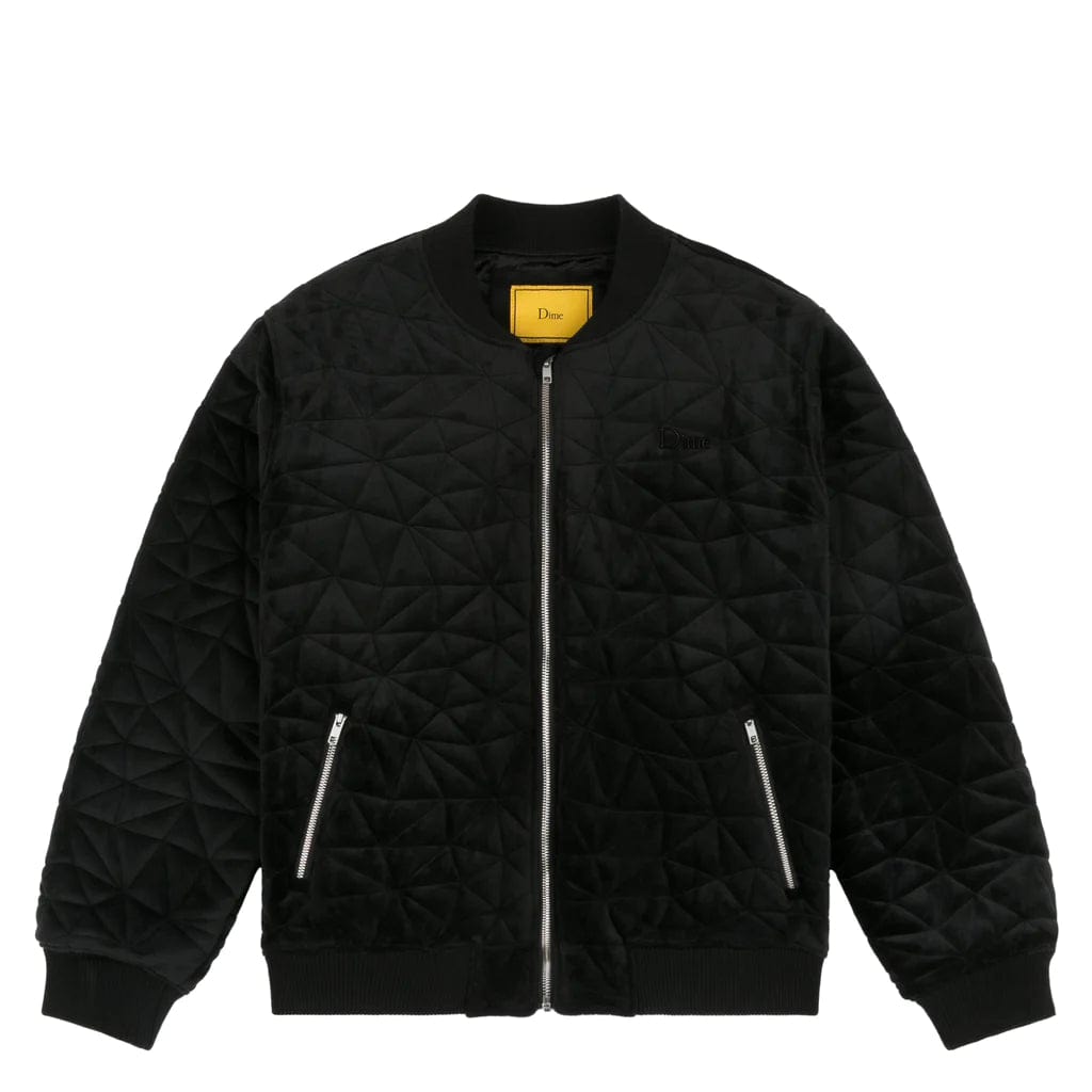 Dime MTL Velour Bomber Jacket Black