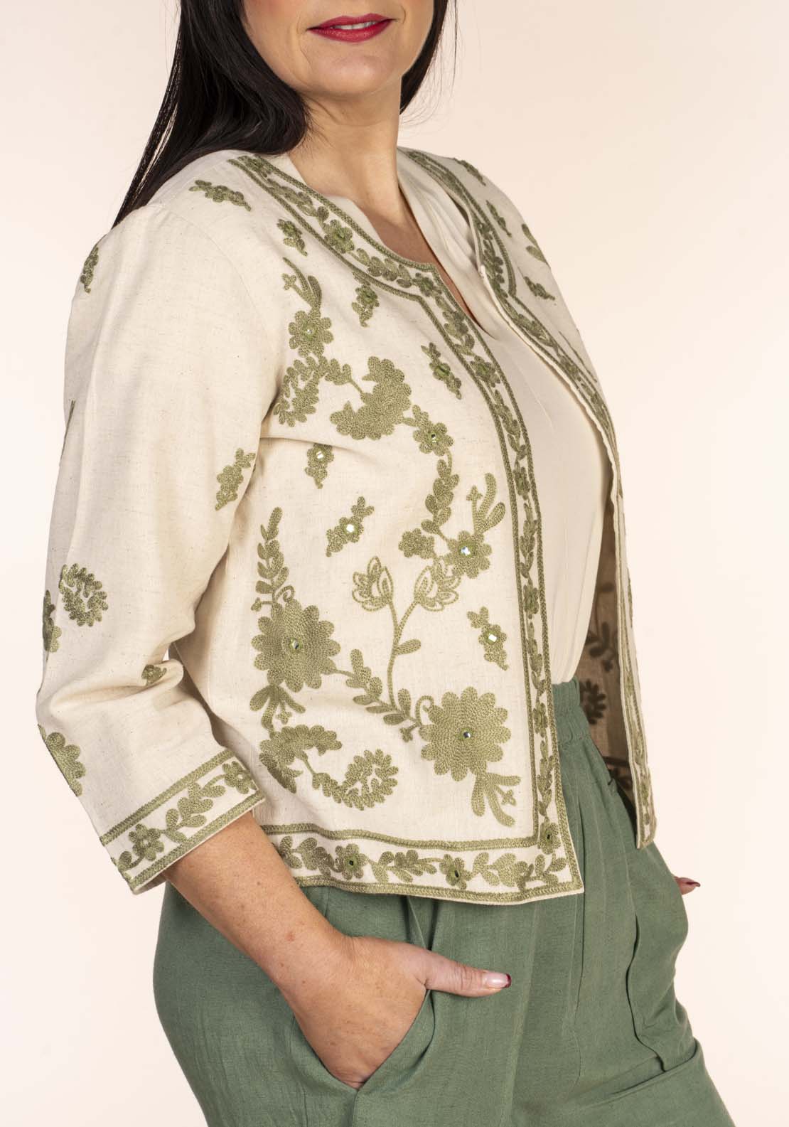 Embroidered Linen Jacket