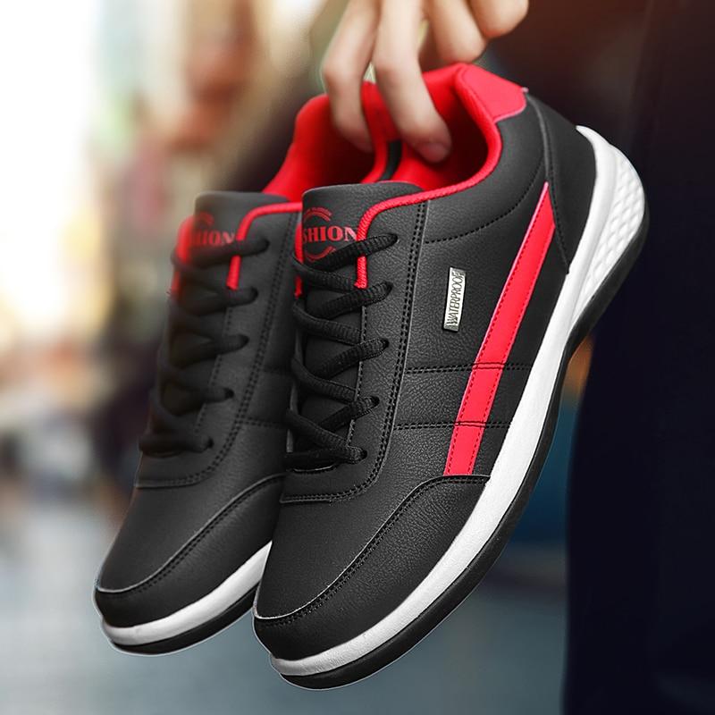 Fashion Men's Casual Synthetic Leather Breathable Lace-up Sneaker Shoes