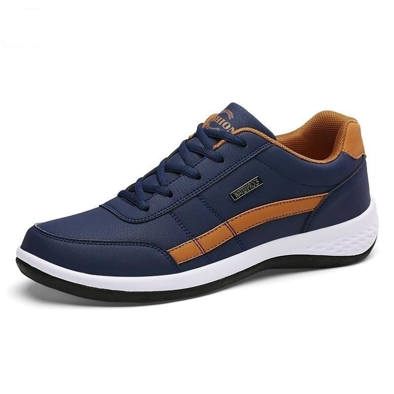 Fashion Men's Casual Synthetic Leather Breathable Lace-up Sneaker Shoes