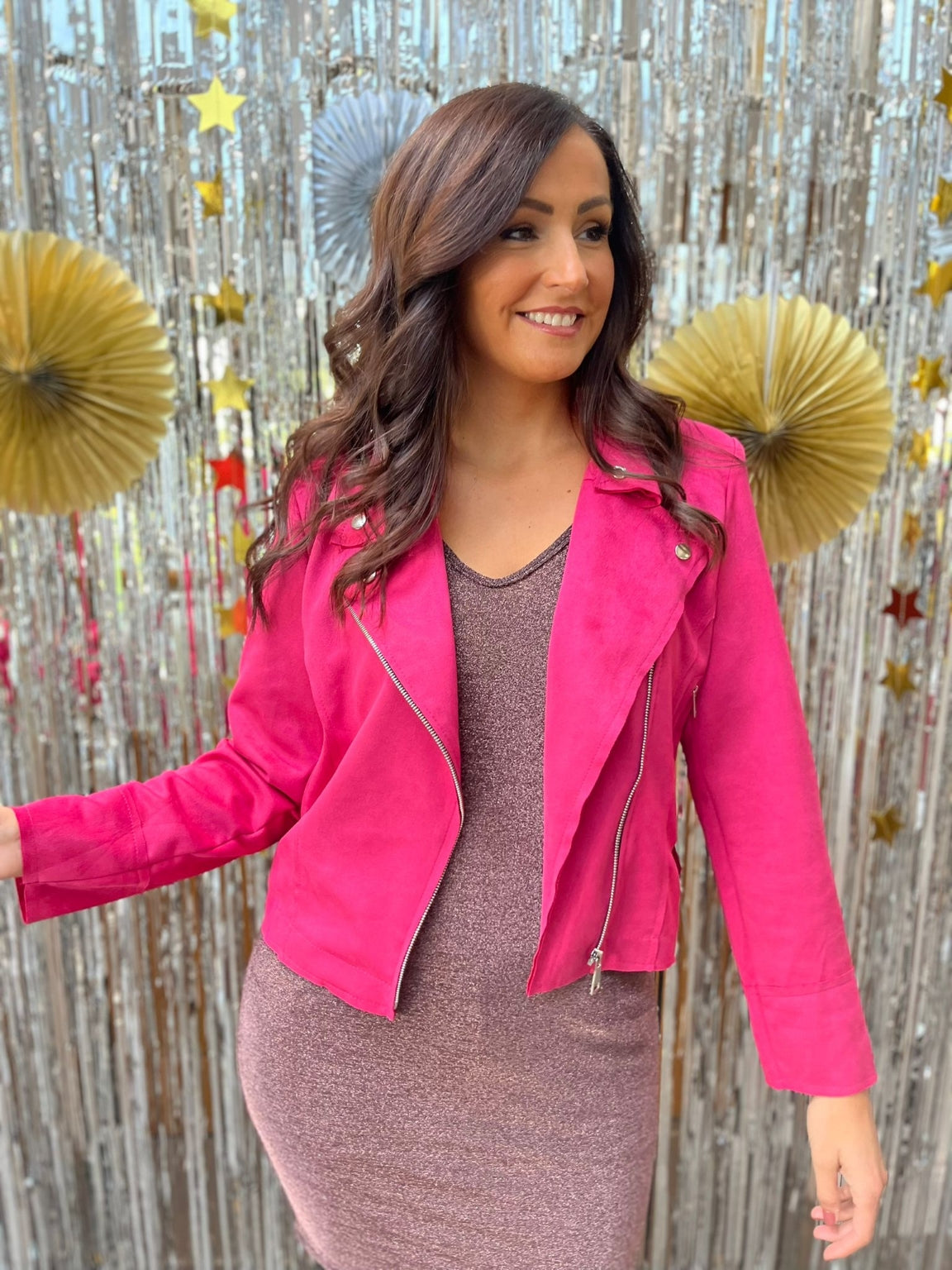 Faux Suede Biker Jacket Harlow