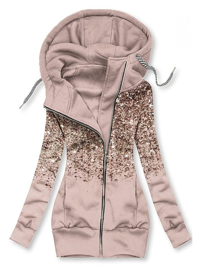 Floral Butterfly Zip Up Hoodie for Women