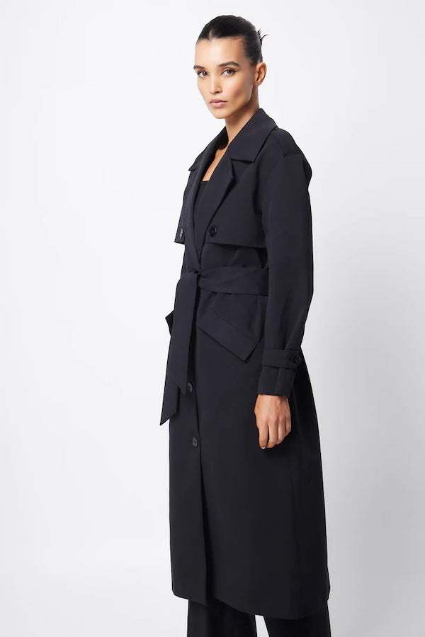 For Keeps Trench Coat Black