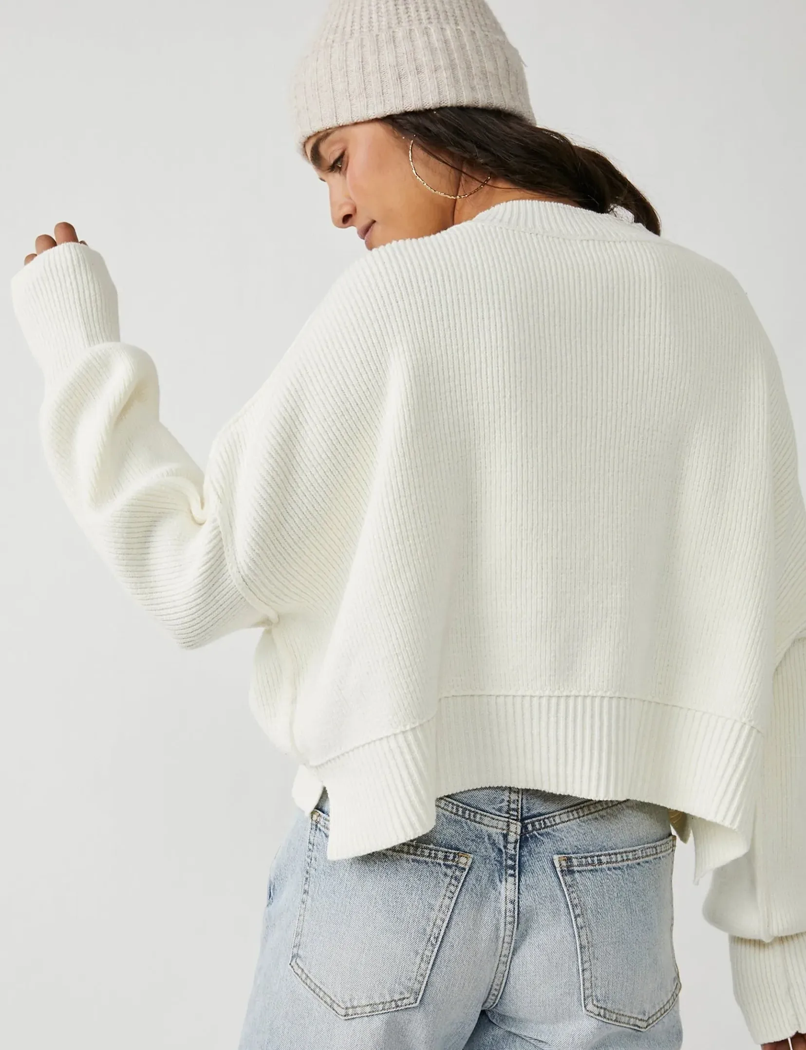 Free People Easy Street Crop Pullover, Moon Glow