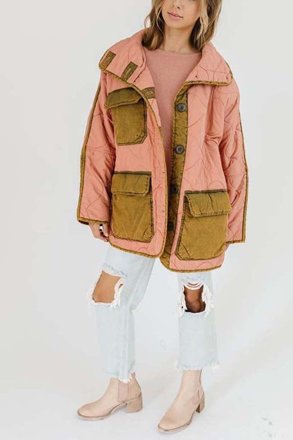 Free People Mixed Military Dolan Jacket