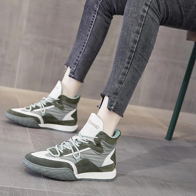 G45 Women's Casual Shoes - Leather High Top Sneakers