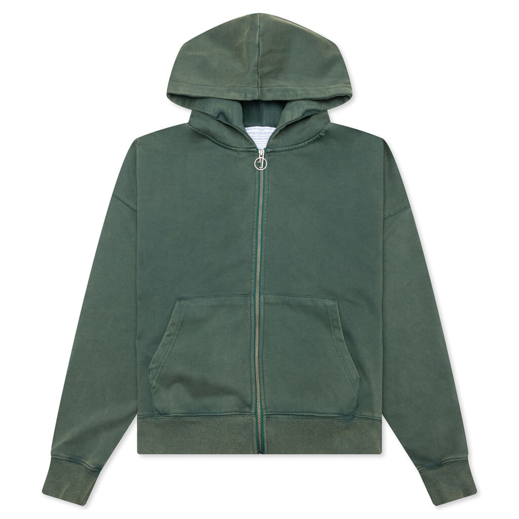 Good Morning Cops Vintage Wash Zip Hoodie - Washed Green