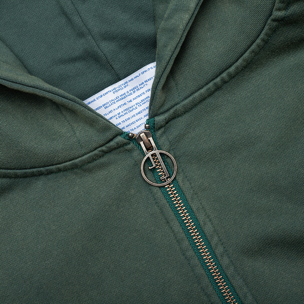 Good Morning Cops Vintage Wash Zip Hoodie - Washed Green