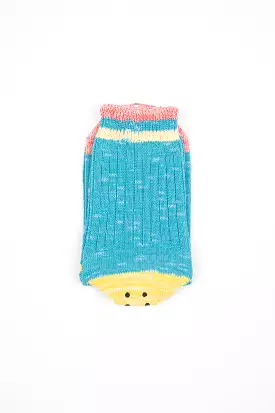 Ivy Rainbowy Happy Heel Socks Sax/Pink