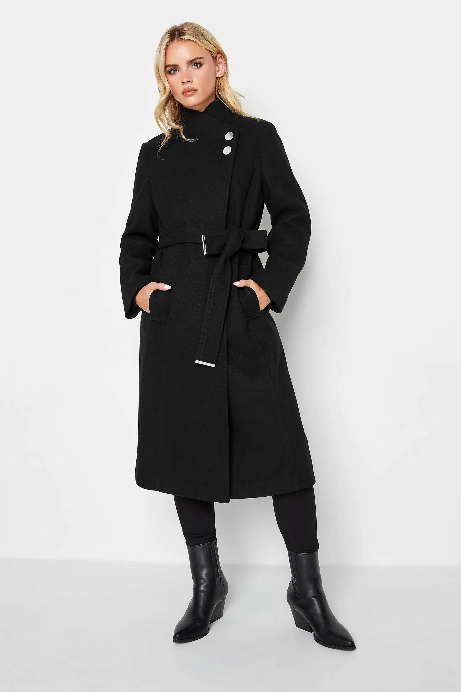 Jackets & Coats | Petite Wrap Belted Coat | PixieGirl