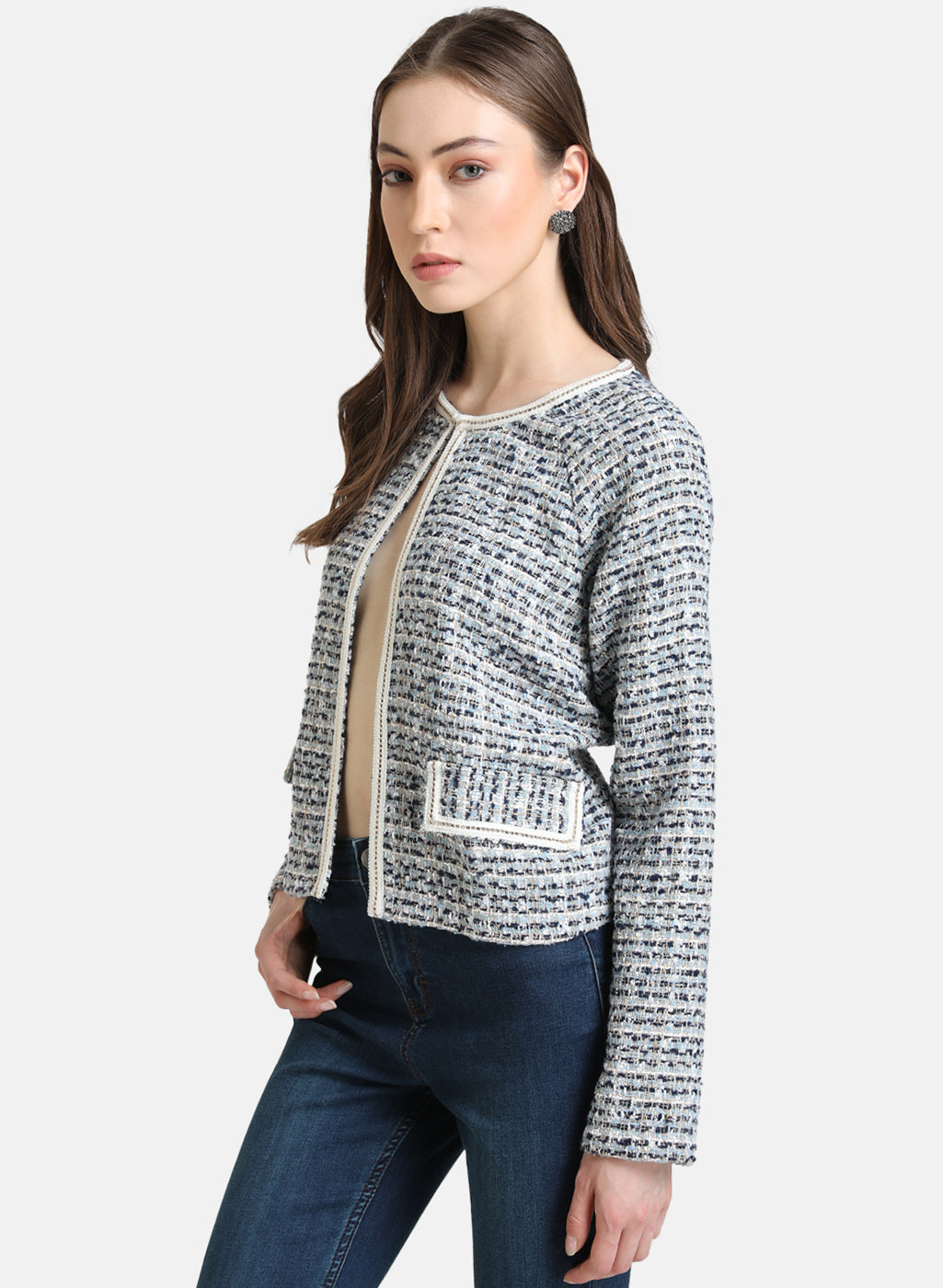 Jacquard Jacket With Chain Detail