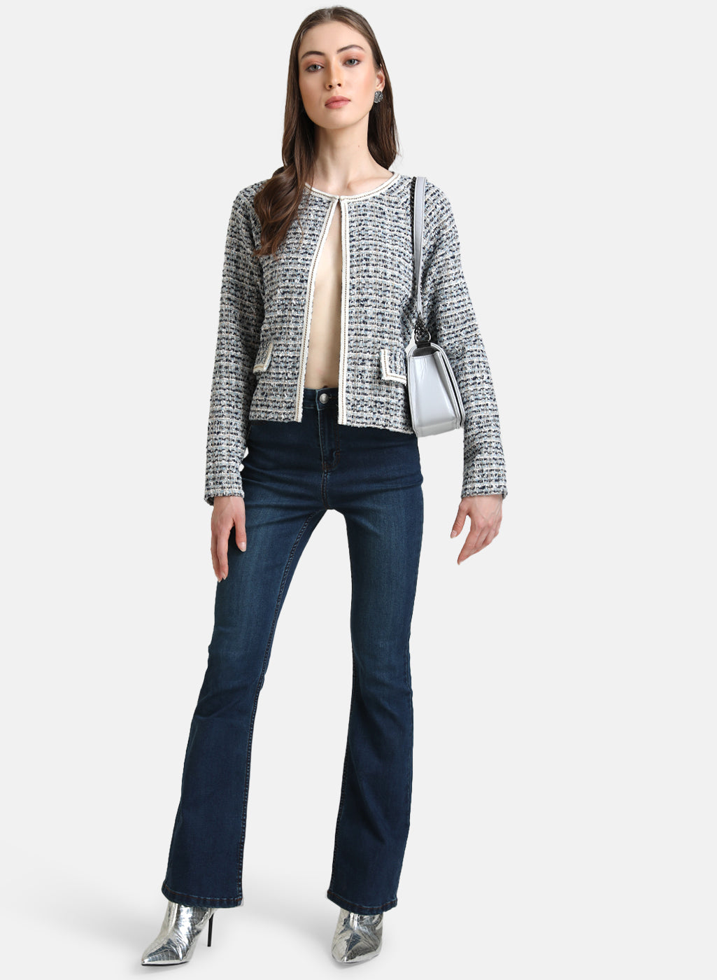 Jacquard Jacket With Chain Detail