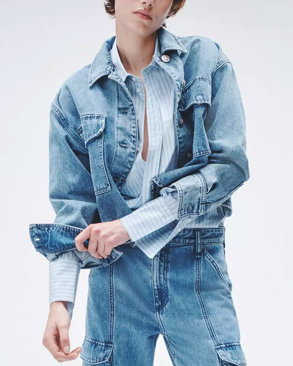 Jaiden Denim Shirt Jacket in Elle