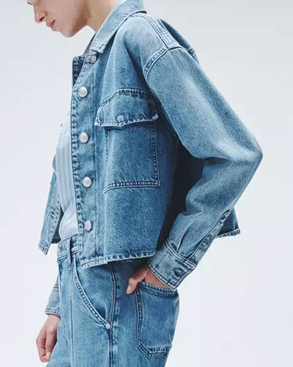 Jaiden Denim Shirt Jacket in Elle