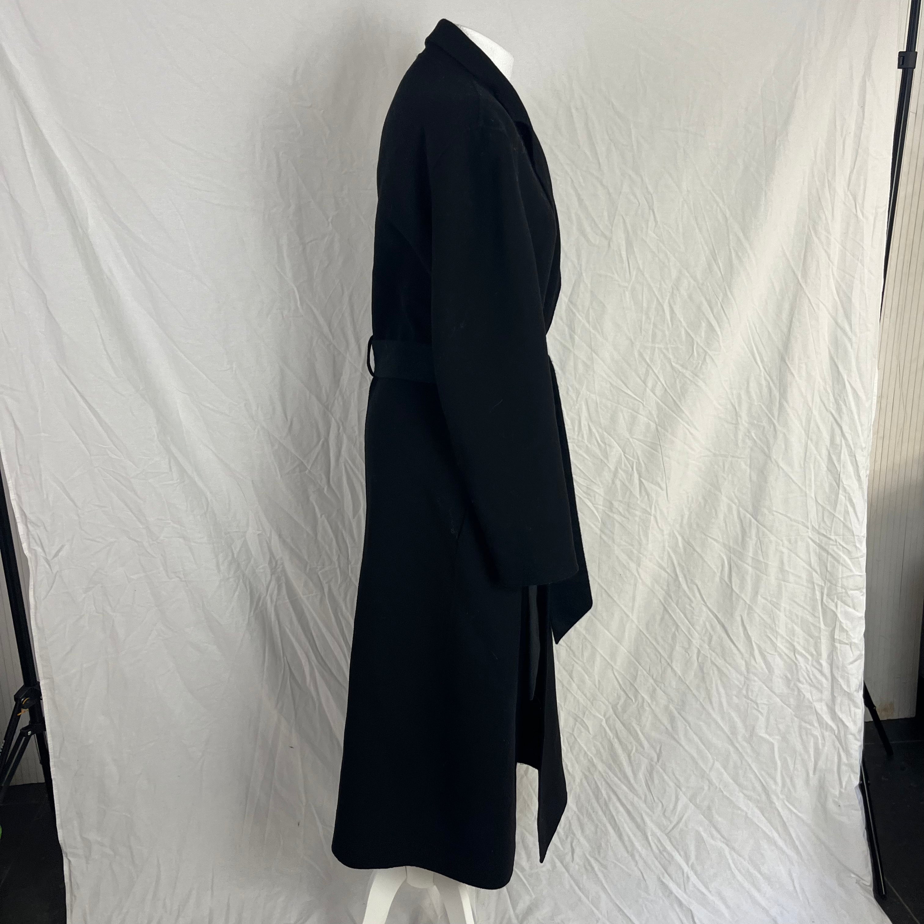 Joseph Black Wool & Cashmere Unlined Belted Kido Coat F40