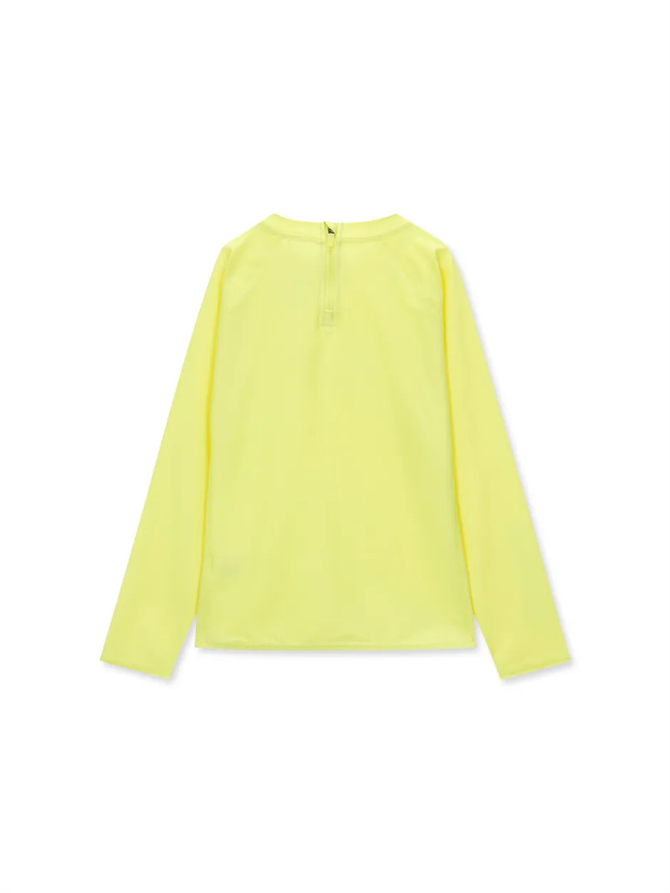 [KIDS] Big Logo Half Zip-Up Rashguard Lime