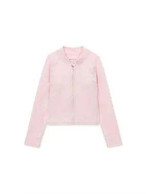 [KIDS] Girl Graphic Half Zip-Up Rashguard Pink