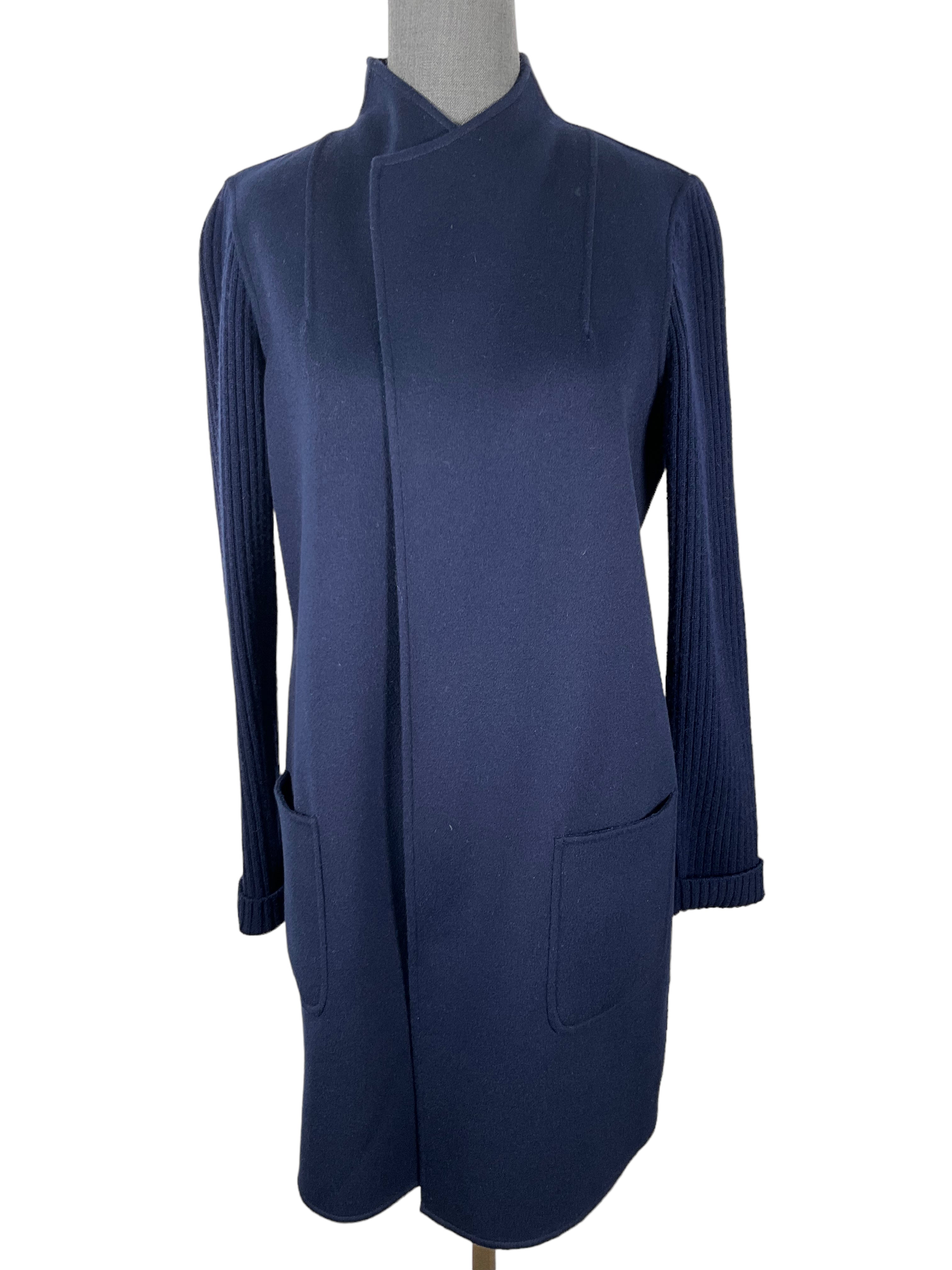 Kinross Cashmere Wool Navy Coat Size S