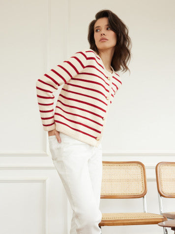 Kk Clothing Knitted Striped Jacket