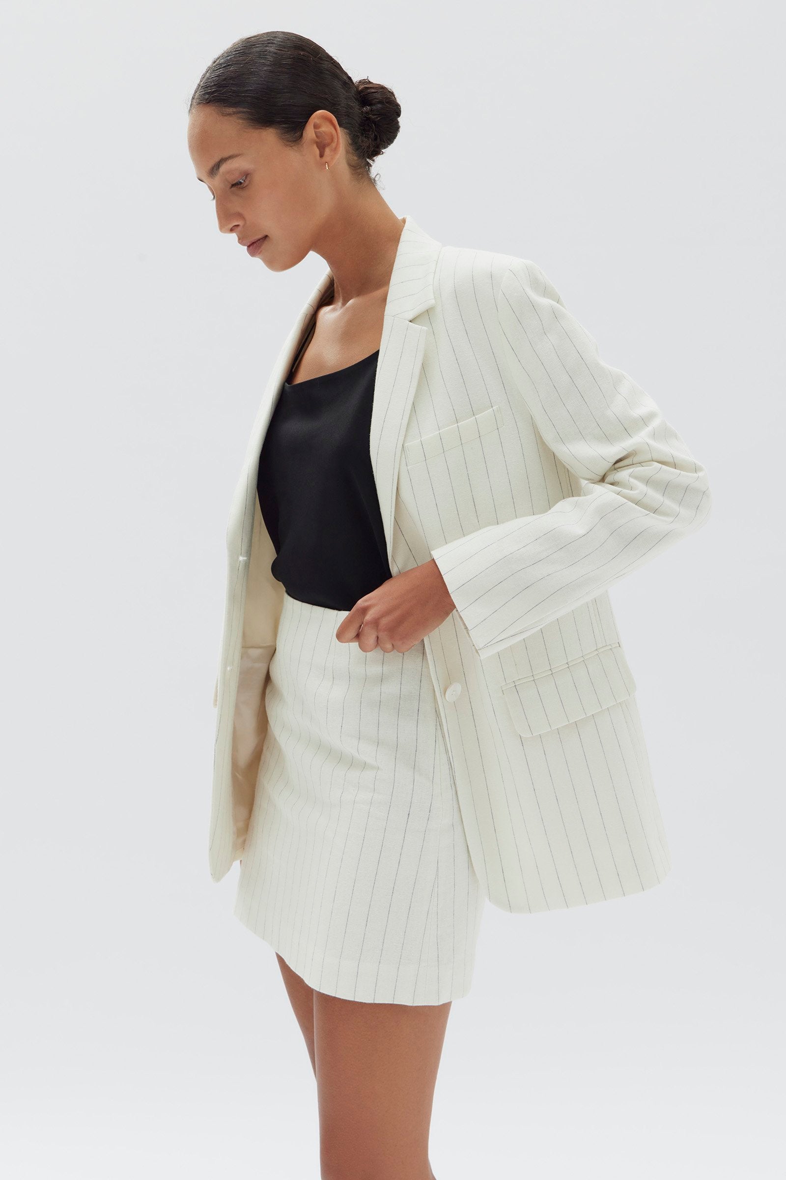 Leila Stripe Linen Jacket