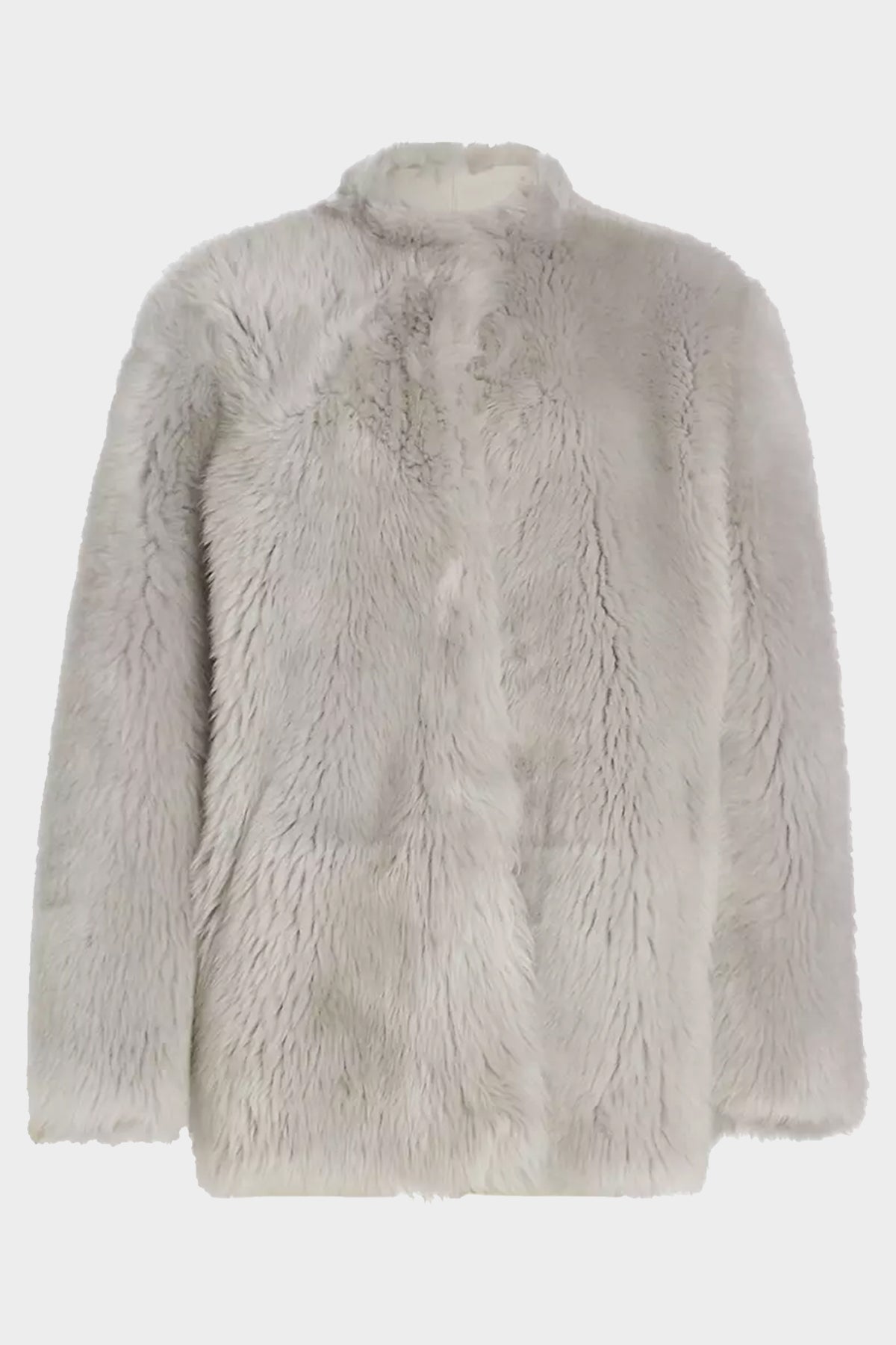 Leonce Shearling Coat in Light Grey