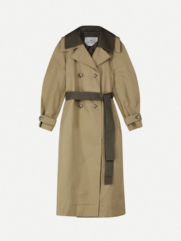 Les Coyotes De-constructed trench coat khaki