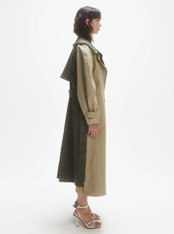 Les Coyotes De-constructed trench coat khaki