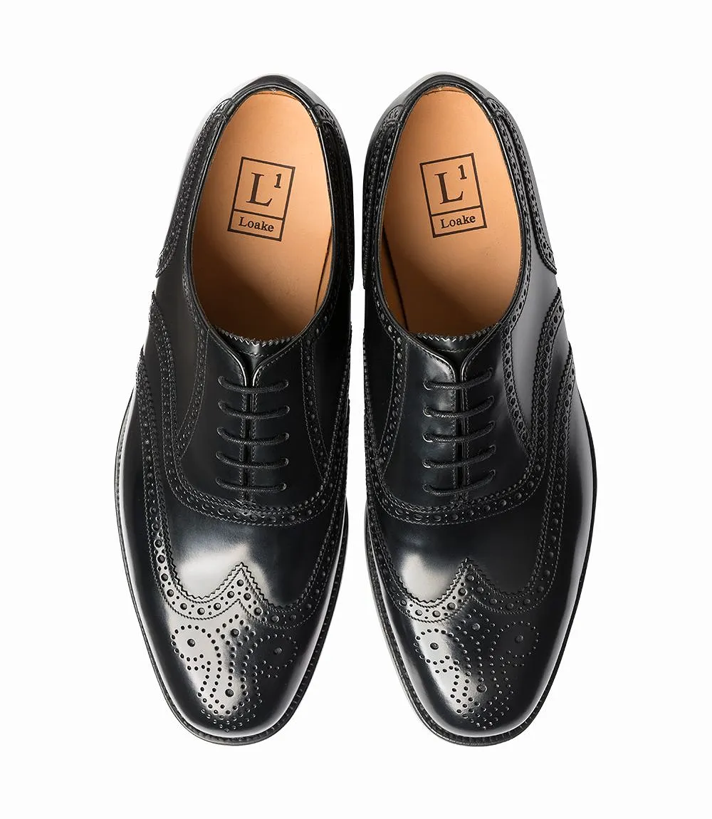 LOAKE  202B Polished Brogue - Black