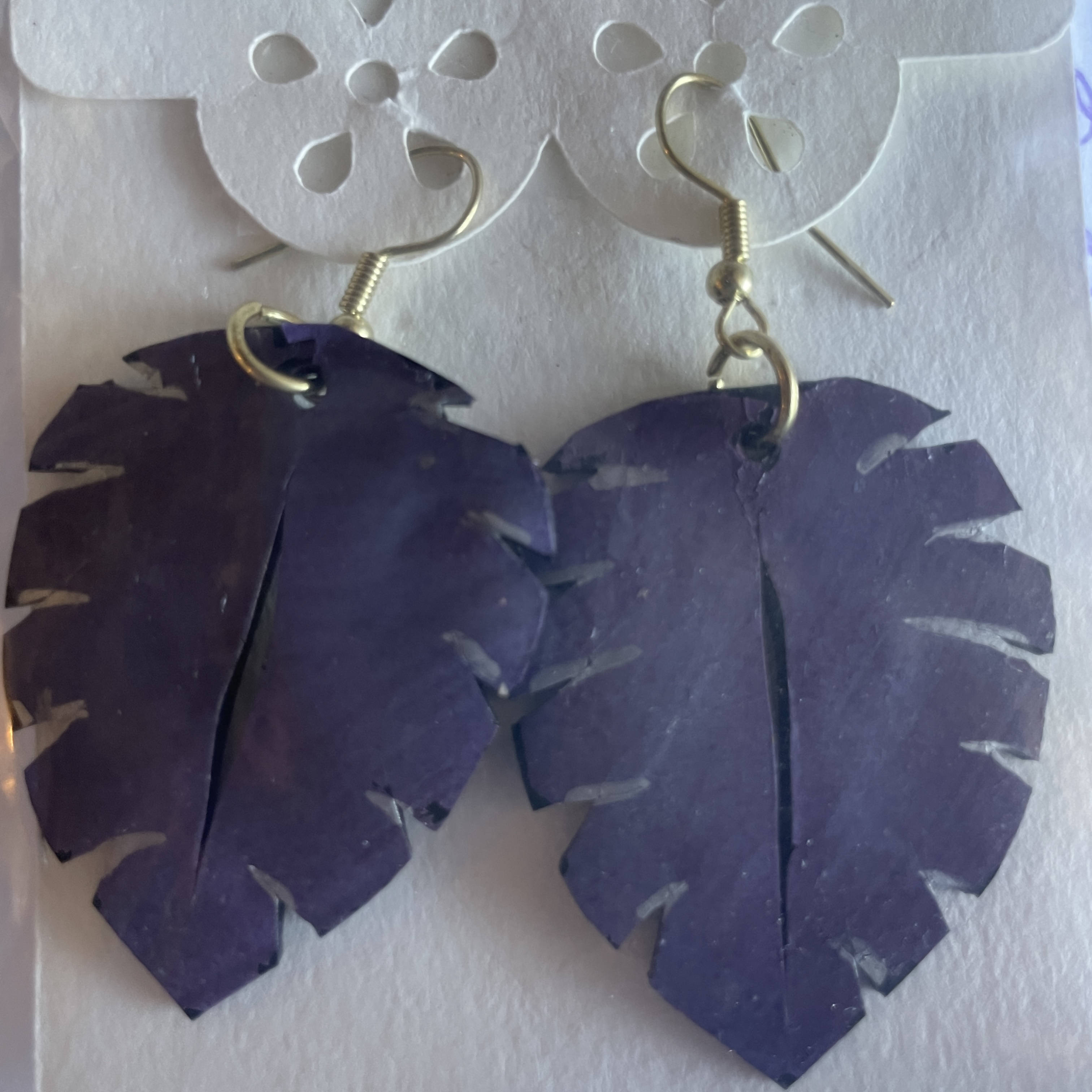 Lorna M Designs- Leaf Bike Tube Earrings