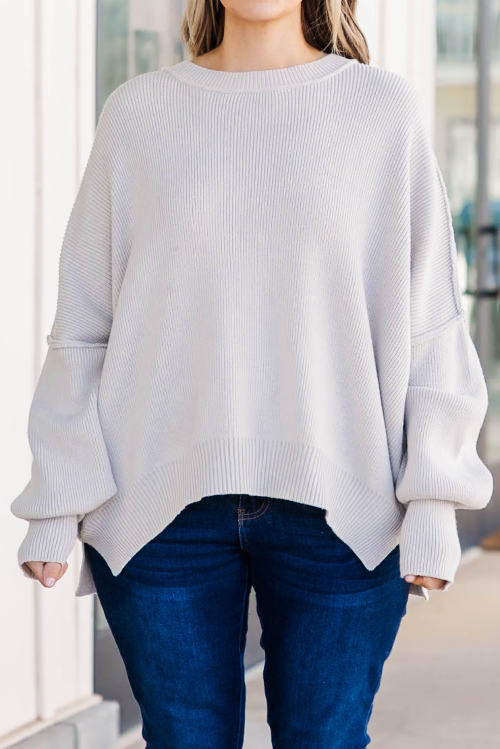 Magically Perfect Sweater, Light Grey