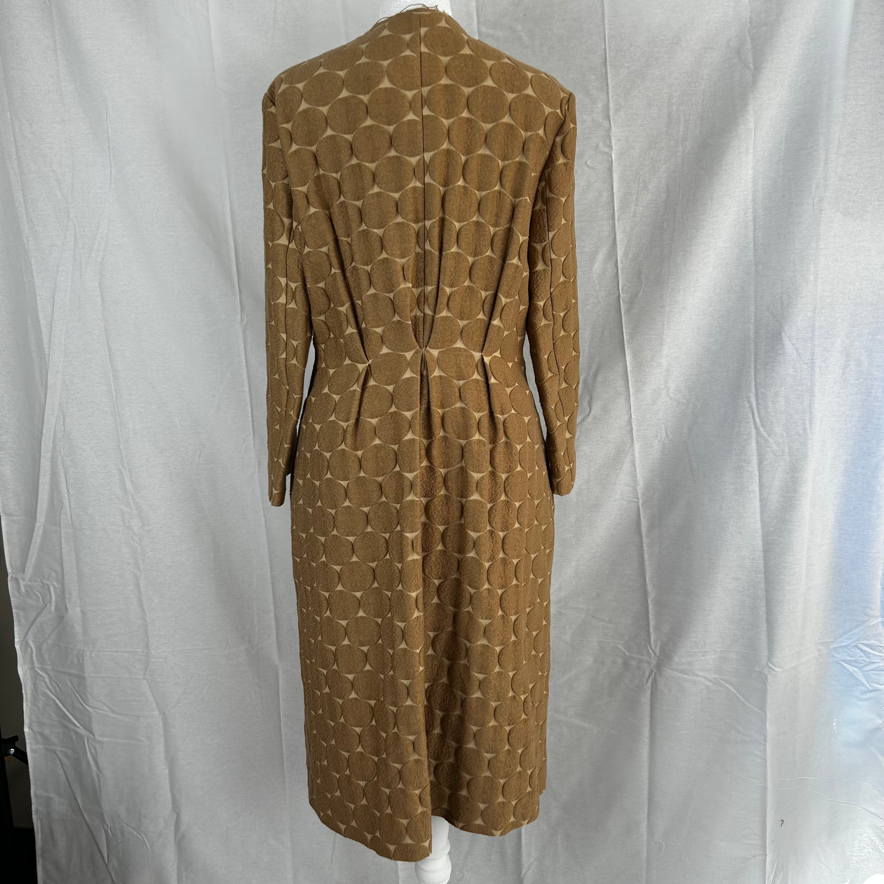 Marni Biscuit & Camel Circles Brocade Coat S