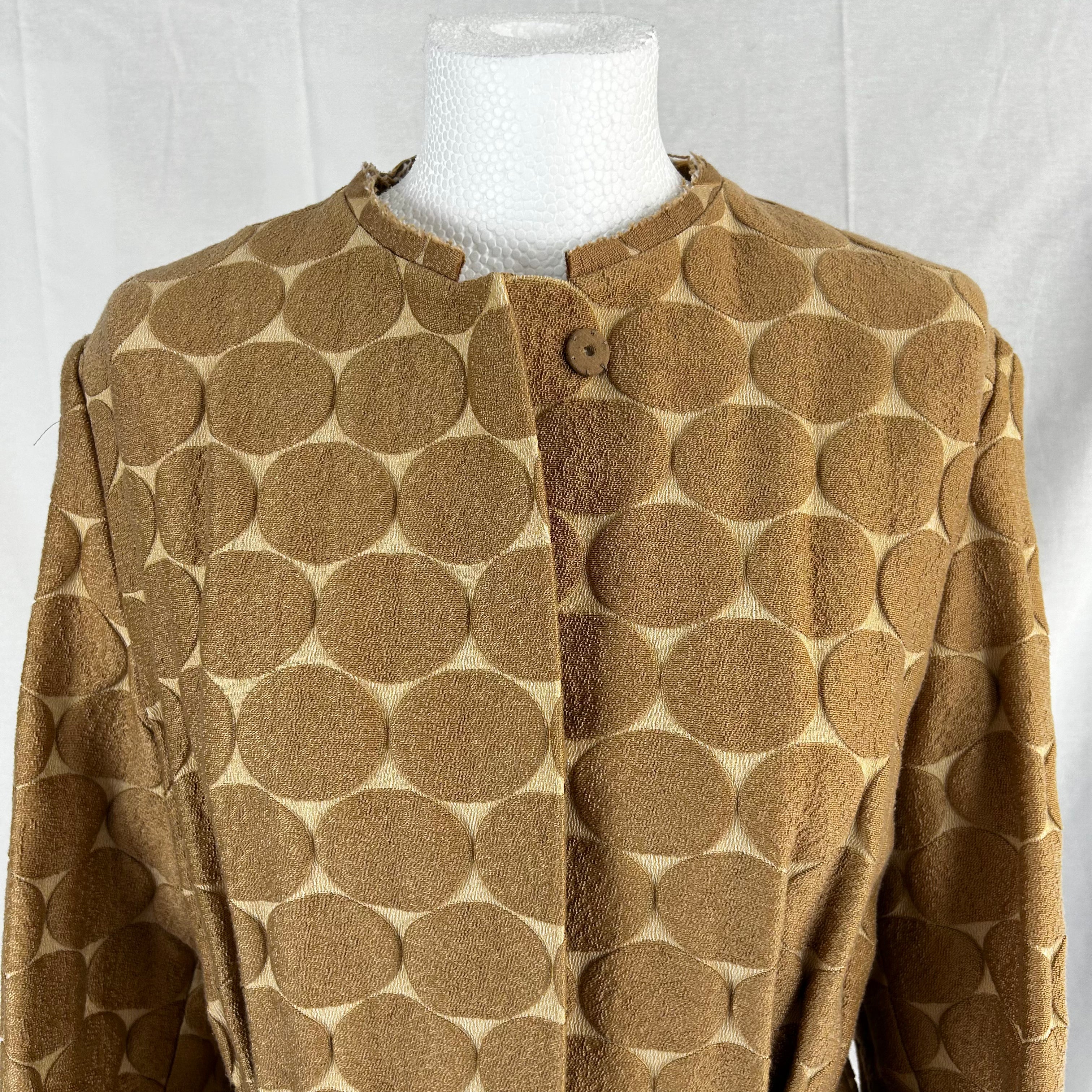 Marni Biscuit & Camel Circles Brocade Coat S