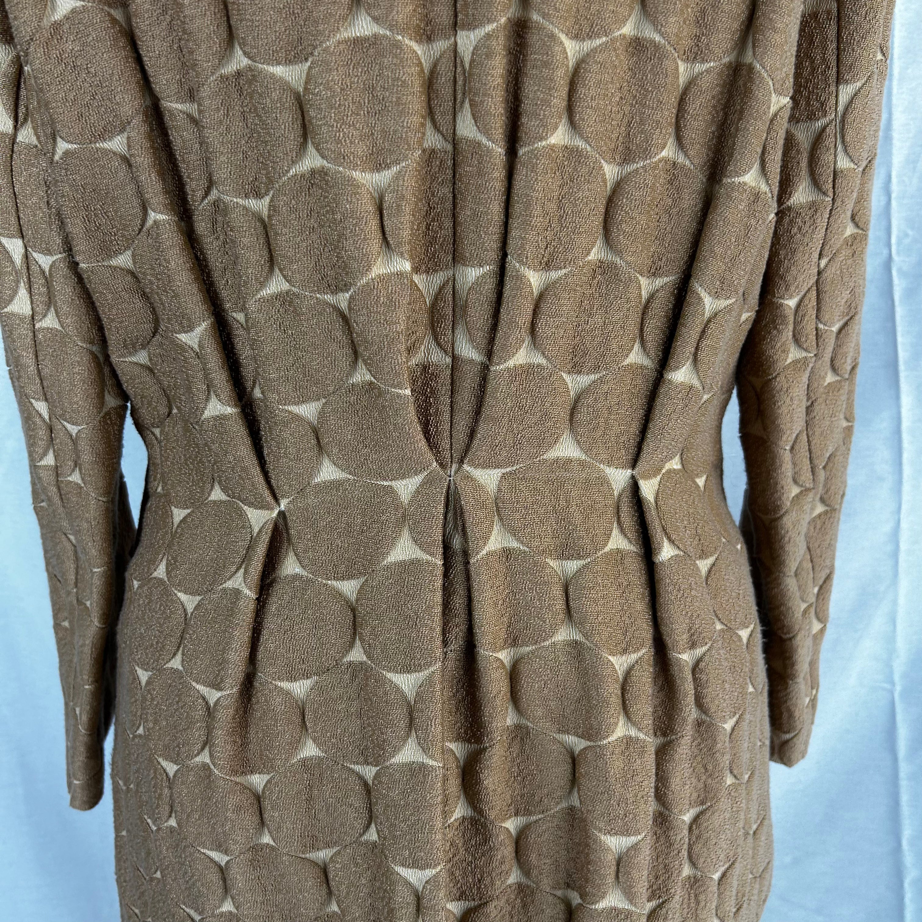 Marni Biscuit & Camel Circles Brocade Coat S