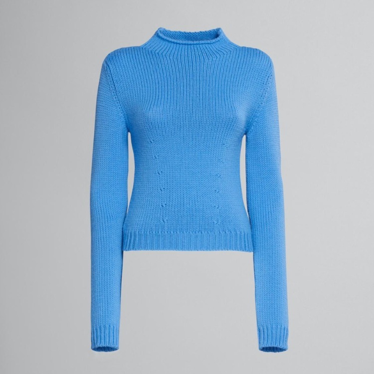 MARNI  |Light blue wool sweater with logo