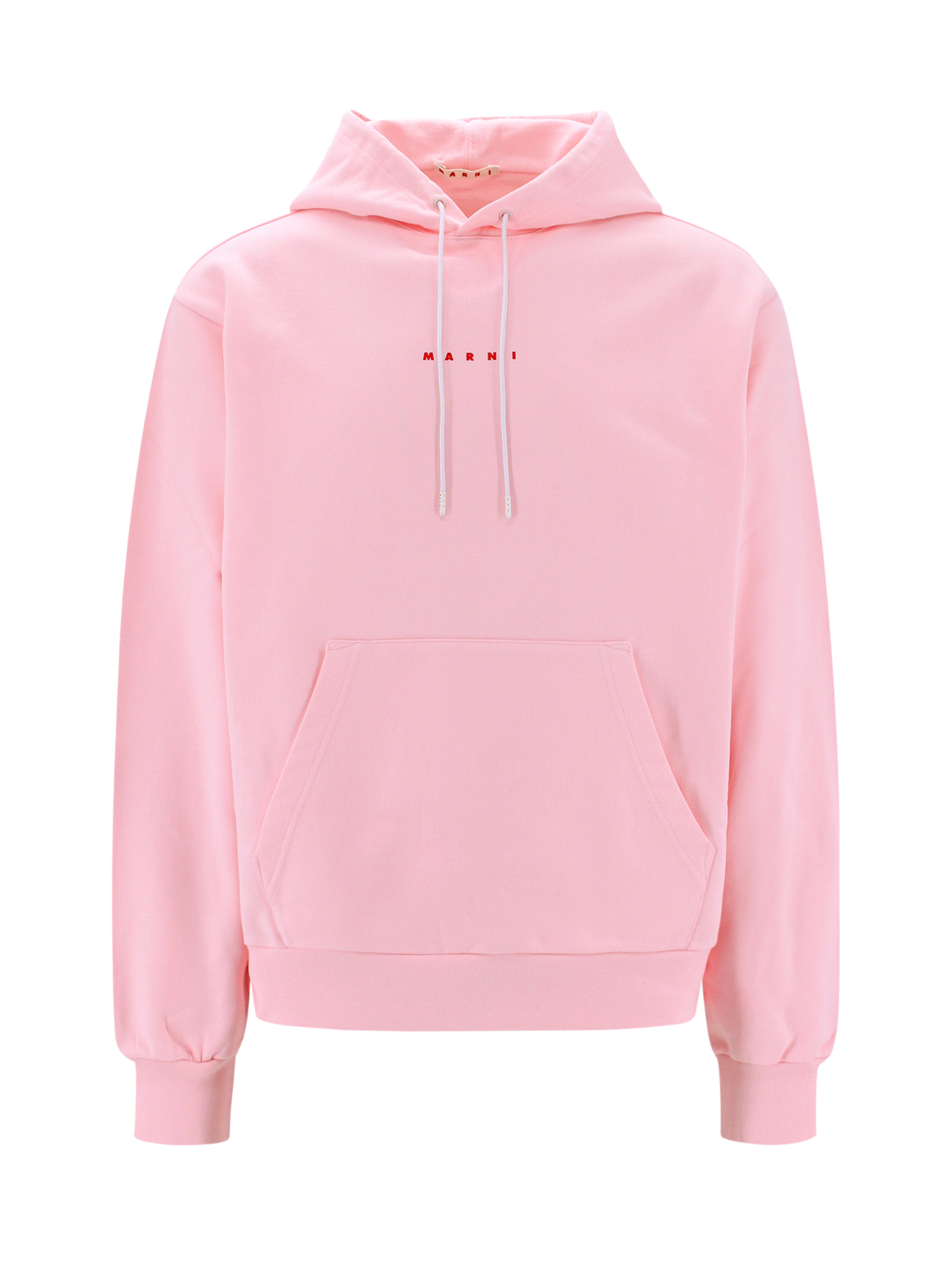 MARNI  |Pink bio cotton hoodie with Marni print