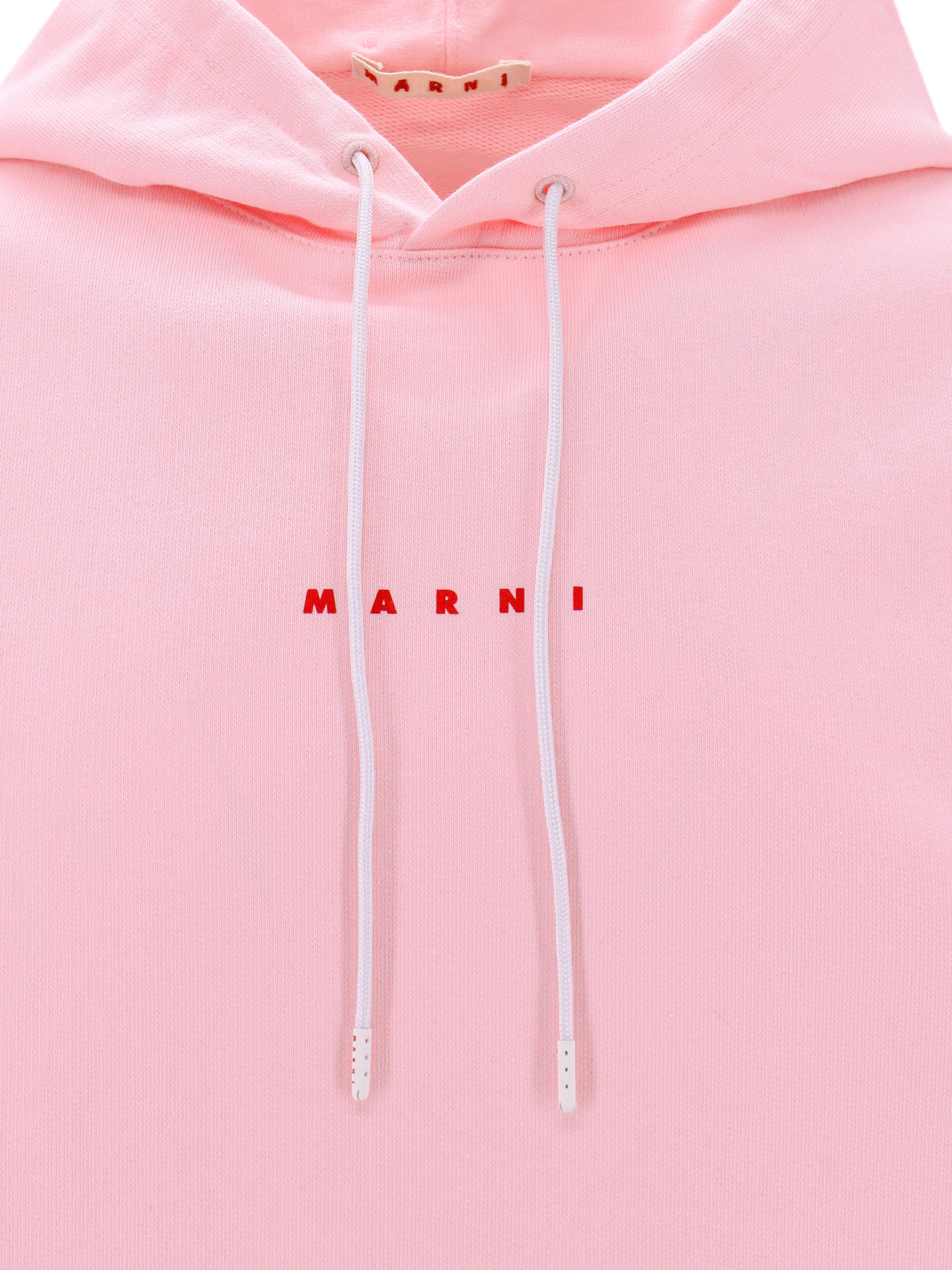 MARNI  |Pink bio cotton hoodie with Marni print