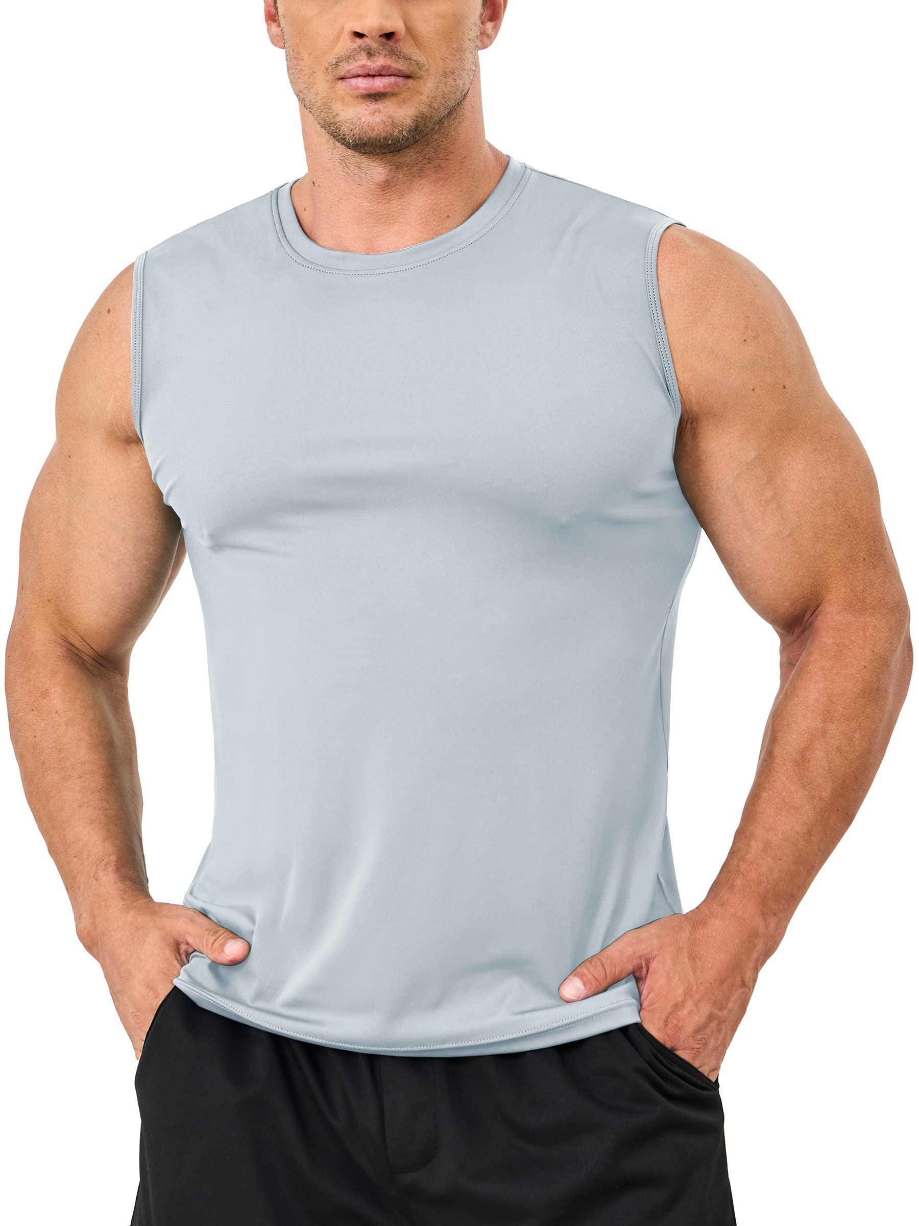 Mens Modern UPF 50+ TANK TOPS Quick Dry Sleeveless T-shirts Mens Summer Gym Fitness Running Tee Shirts Trainning tshirts Swimmin