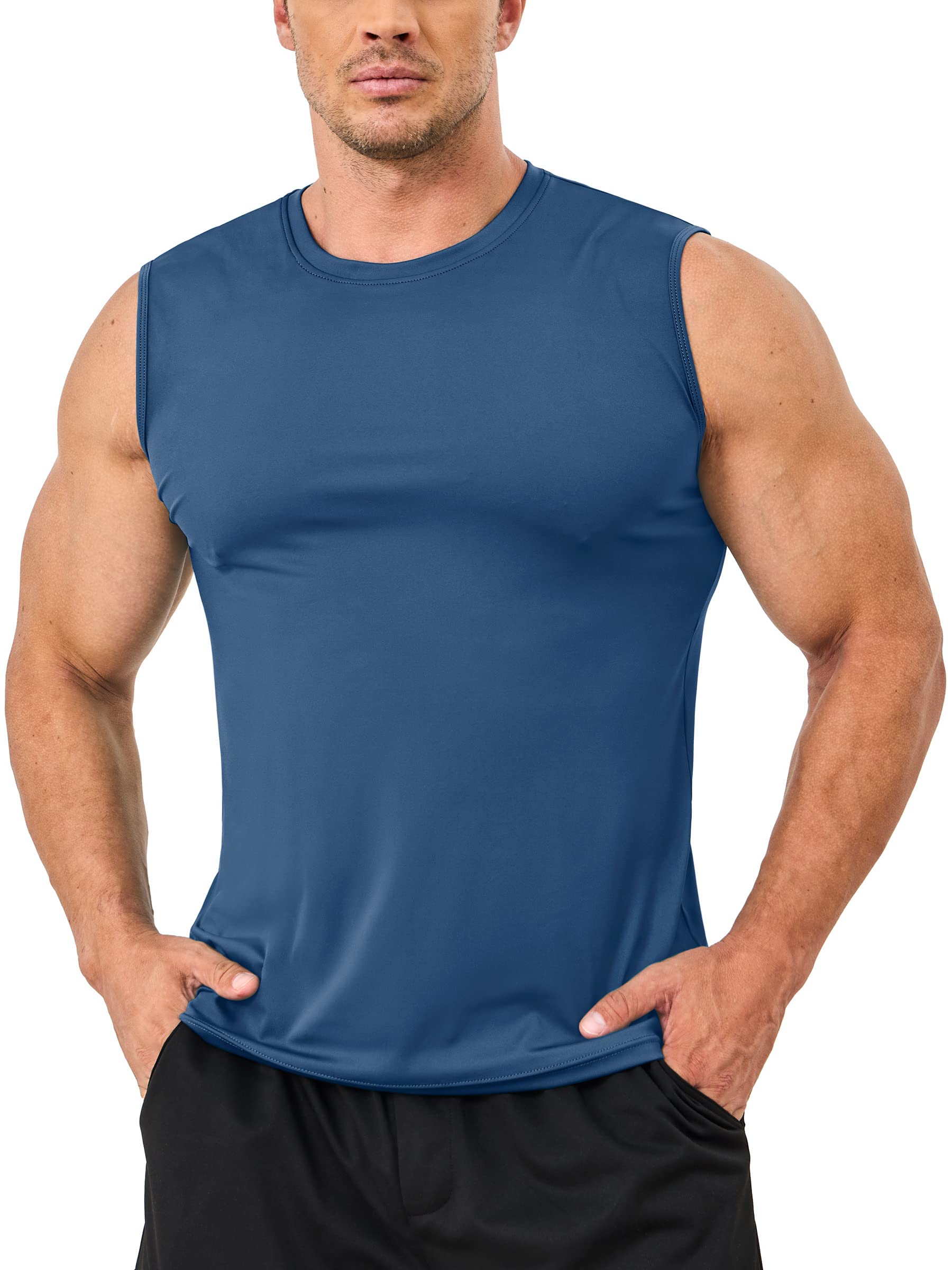 Mens Modern UPF 50+ TANK TOPS Quick Dry Sleeveless T-shirts Mens Summer Gym Fitness Running Tee Shirts Trainning tshirts Swimmin