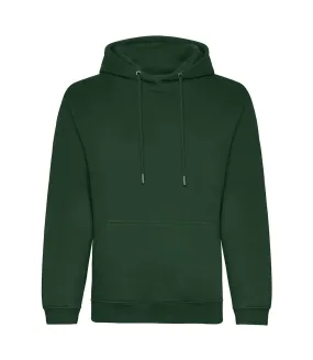 Mens organic hoodie bottle green Awdis