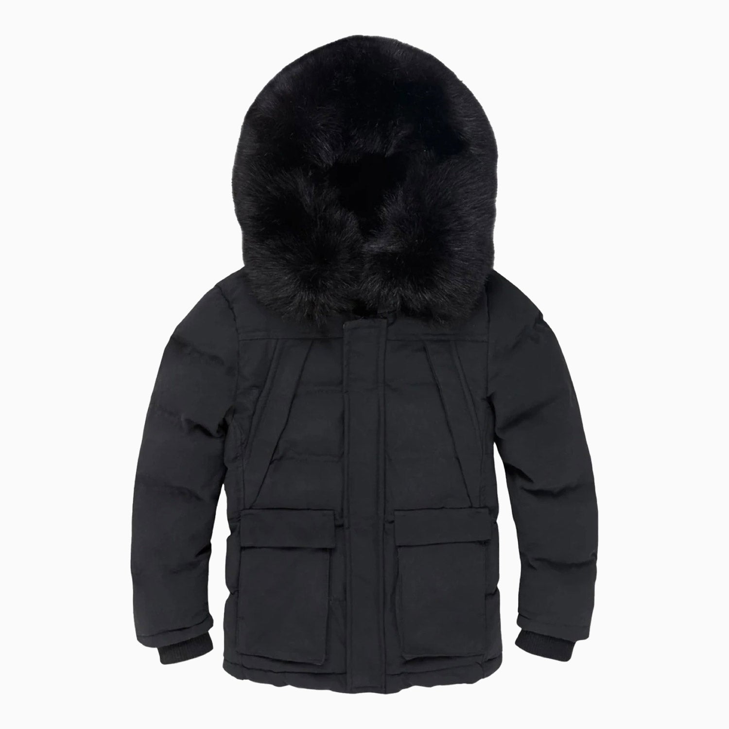 Men's Puffer With Faux Fur Jacket