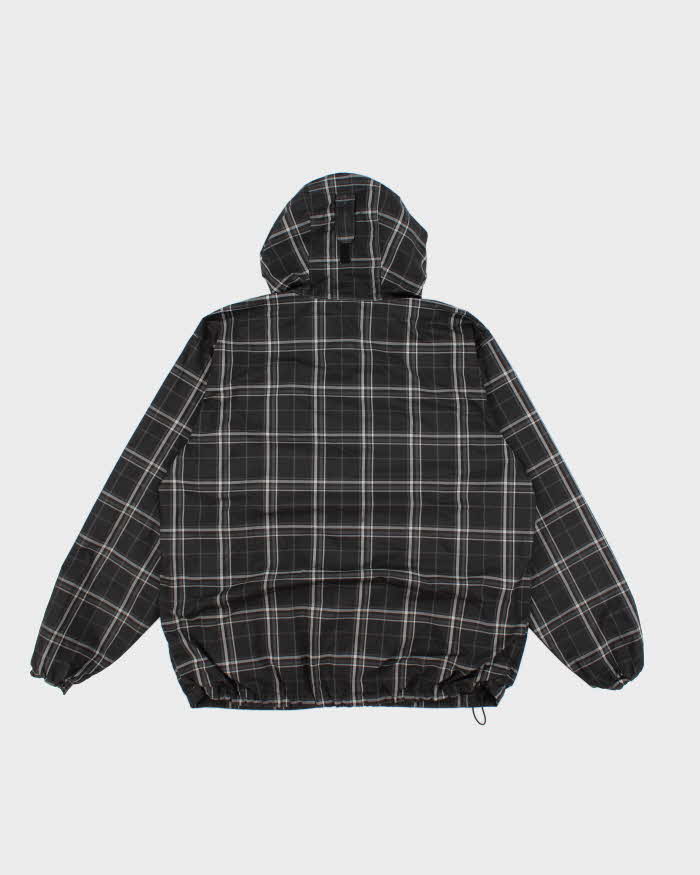 Men's Vintage Black Checked Columbia Zip Up Hooded Jacket - M