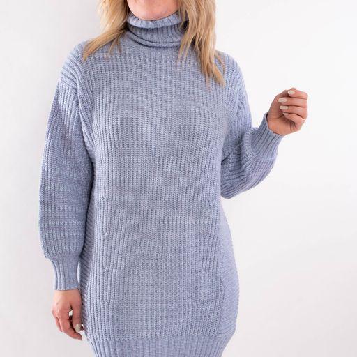 Mink Pink Echoes Knit Dress in Blue