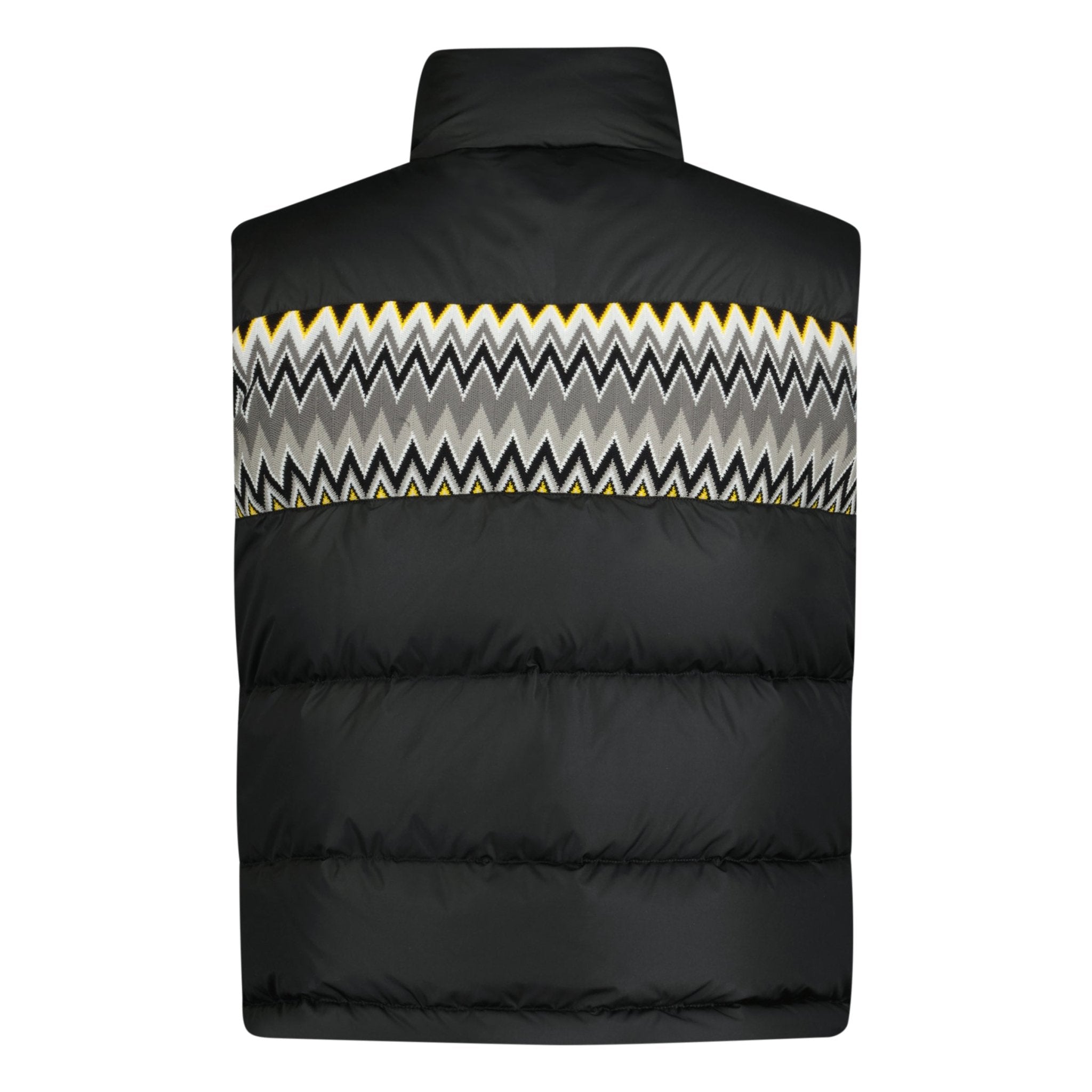 Missoni Padded Down Gilet with Pattern Black & Yellow