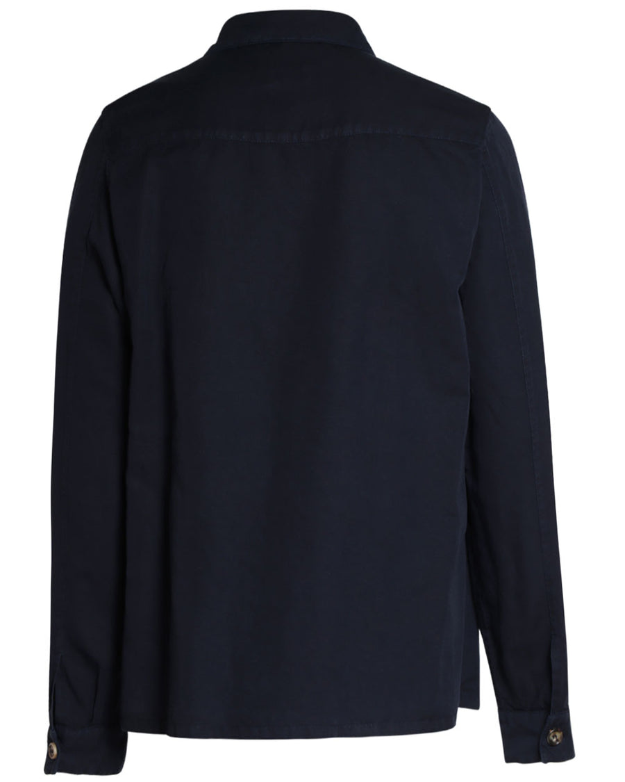 Navy Blue Linen Blend Lightweight Jacket