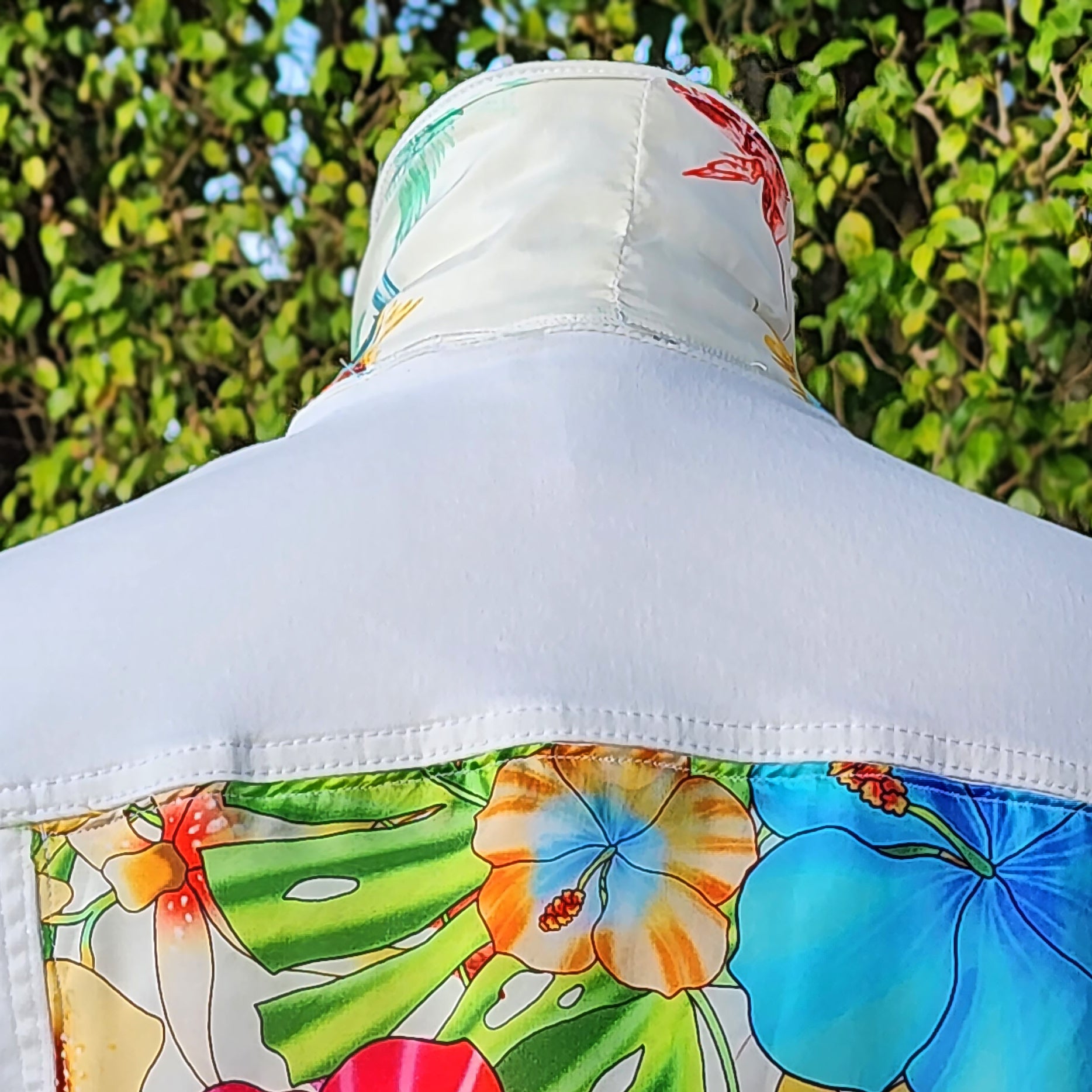 New Handmade White Denim Jacket Silk Scarf Johnny Was Design Jones NY