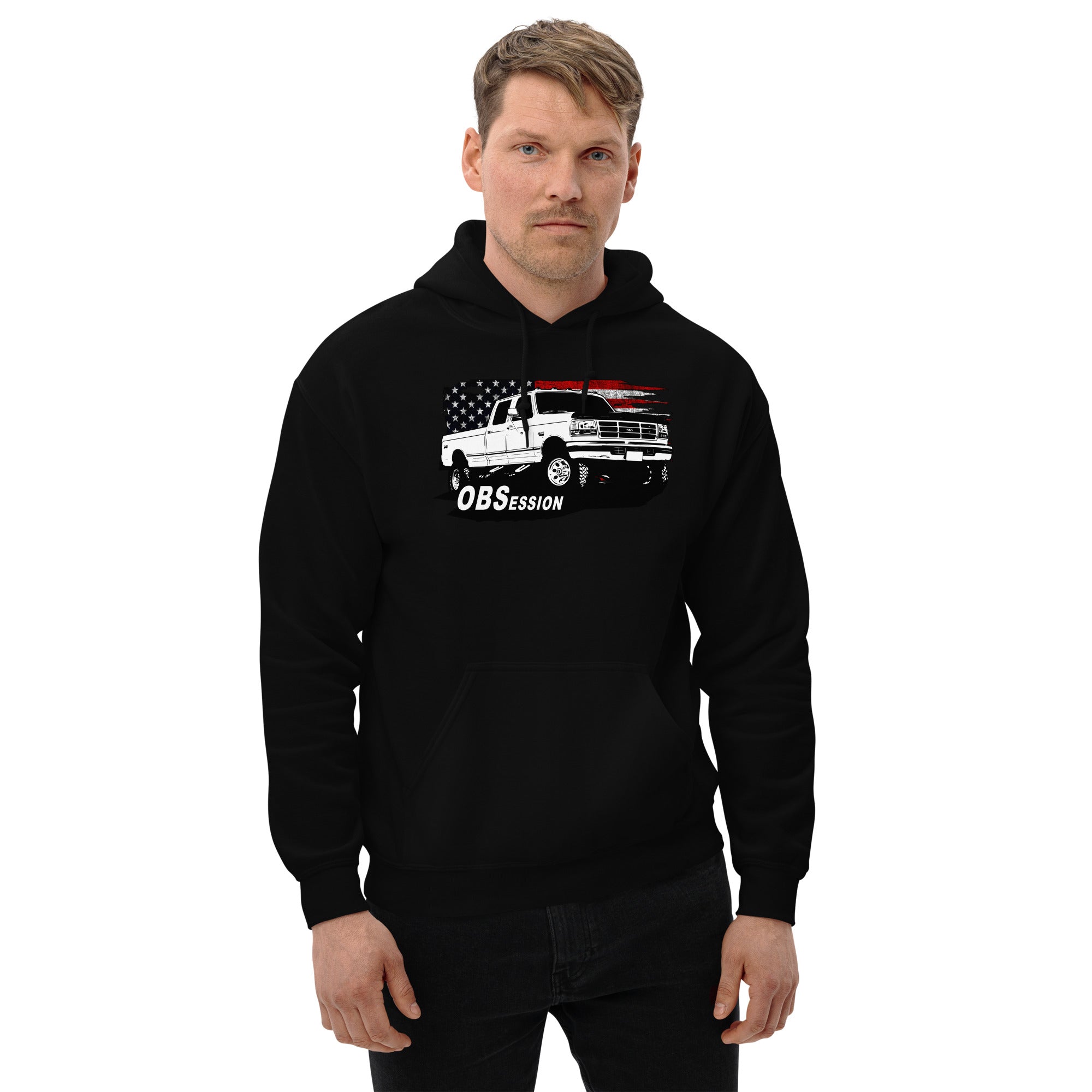 OBS Crew Cab Truck American Flag Hoodie Sweatshirt