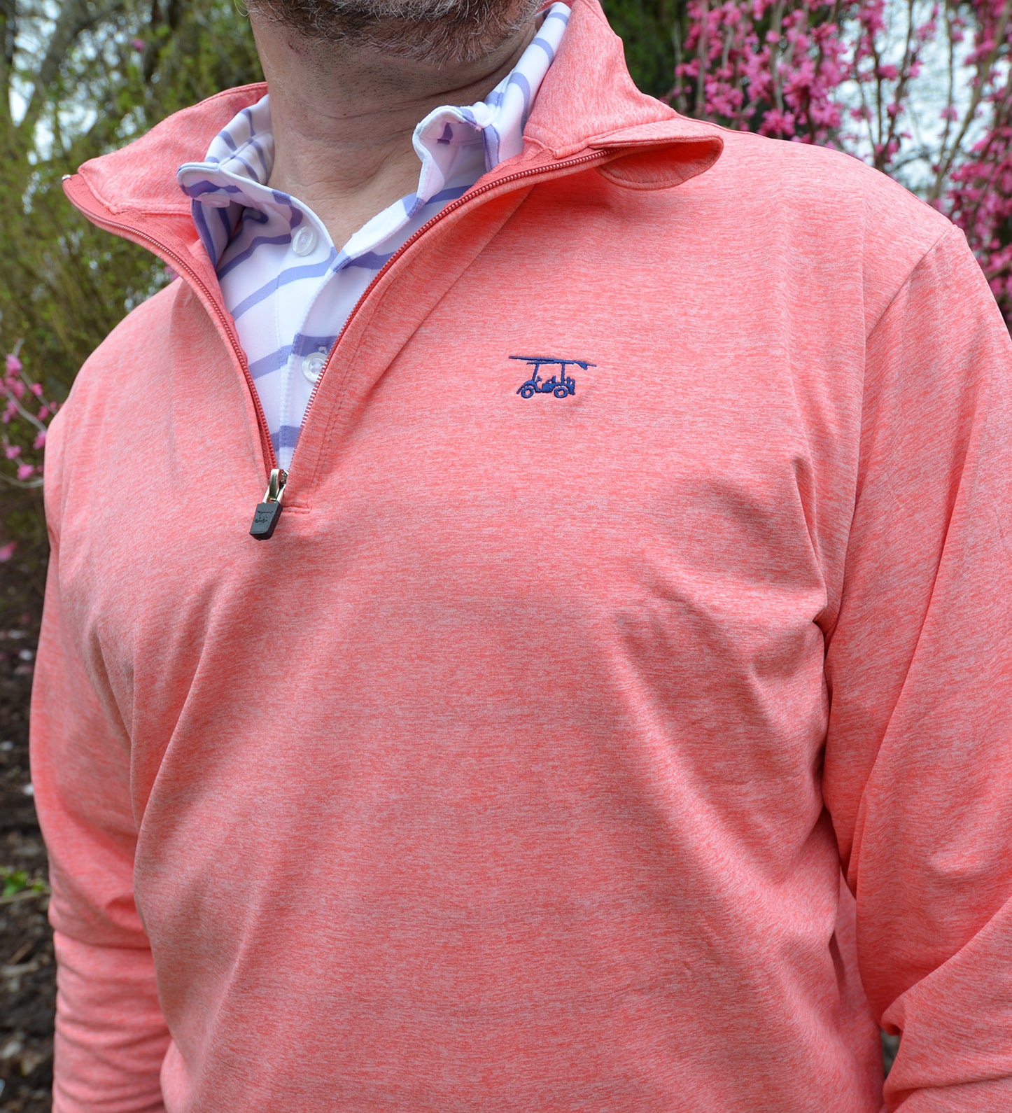 Ocean View Quarter Zip- Heather Coral