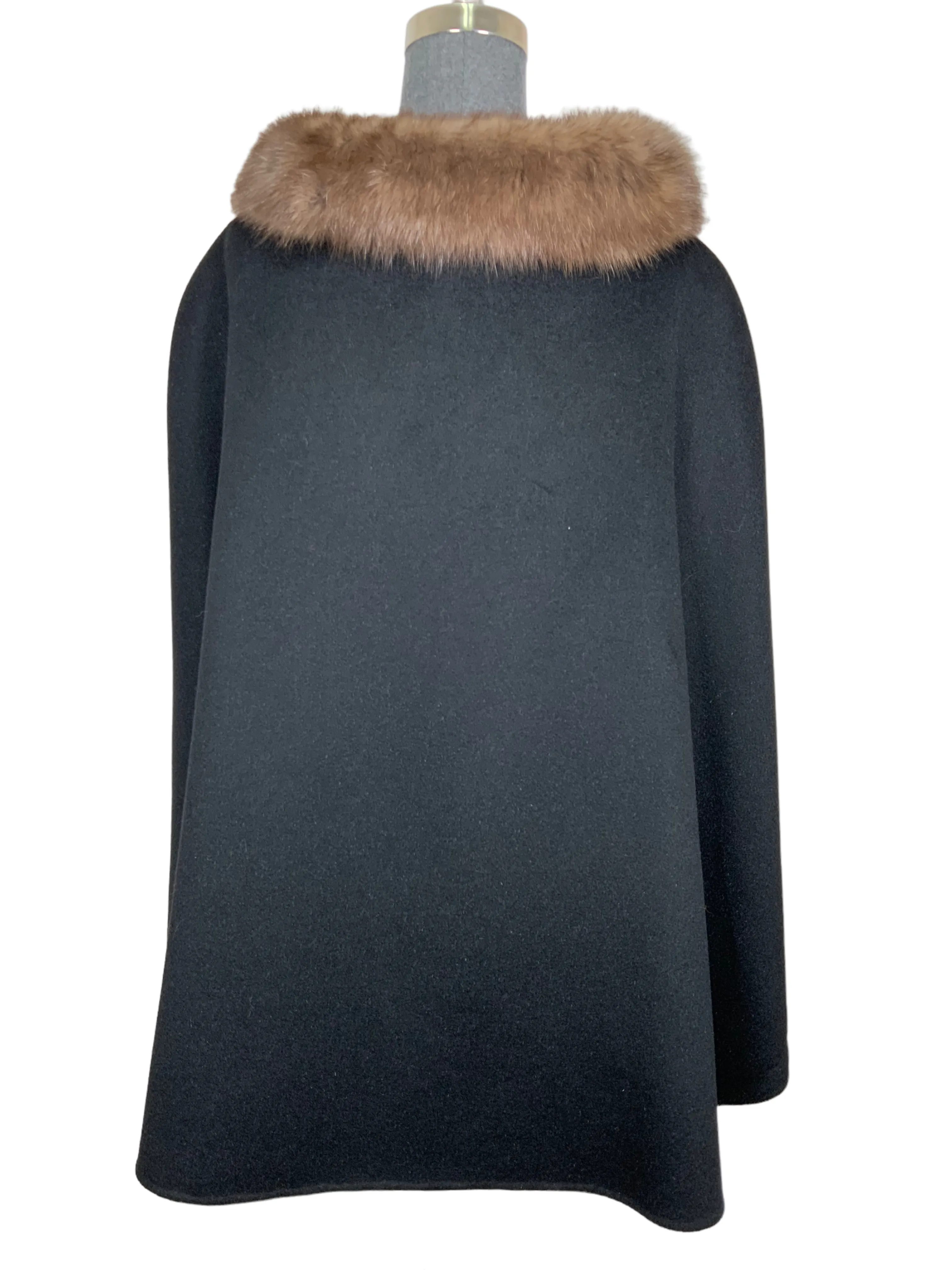 Oscar de la Renta Cashmere and Sable Fur Poncho